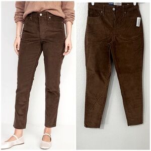 Old Navy Women’ High Rise O.G Straight Corduroy Ankle Pants Sz 00 Chocolate NWT